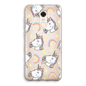 Rainbow Unicorn: Xiaomi Redmi 5 Transparant Hoesje