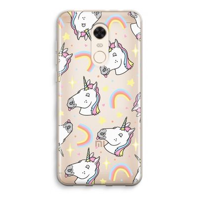 Rainbow Unicorn: Xiaomi Redmi 5 Transparant Hoesje