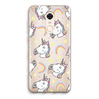 Rainbow Unicorn: Xiaomi Redmi 5 Transparant Hoesje