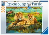 Puzzel 500 p - Leeuwen in de savanne - thumbnail