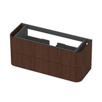 INK - Afgeronde Onderkast Fineer 2 Laden Softclose Tbv Grepen - 1200x450x520 Mm - Shadow Veneer