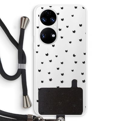 Kleine kattenkopjes: Huawei P50 Transparant Hoesje met koord