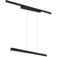 LED Railverlichting - Hanglamp - Trion Dual Parola Up and Down - 2 Fase - 29W - Warm Wit 3000K - Dimbaar - Rechthoek - Mat Zwart - Aluminium