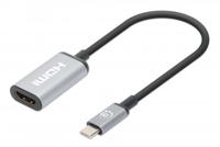 Manhattan USB 2.0 Adapter [1x USB-C stekker - 1x HDMI-bus] 4K@60Hz USB-C to HDMI-Adapter