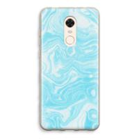 Waterverf blauw: Xiaomi Redmi 5 Transparant Hoesje - thumbnail