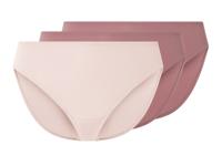 esmara 3 dames slips (Aubergine/lichtroze, L (44/46))