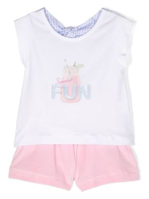 Lapin House ensemble haut-short à imprimé graphique - Rose