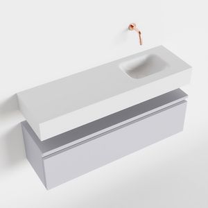 Toiletmeubel Mondiaz Andor | 100 cm | Meubelkleur Cale | Lex vrijhangend wastafel Talc Rechts | Zonder kraangat