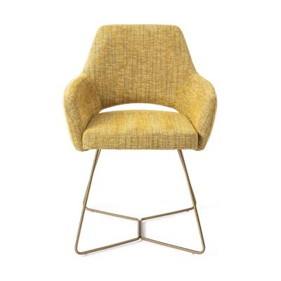 Jesper Home Yanai eetkamerstoel Lemon Limes beehive gold
