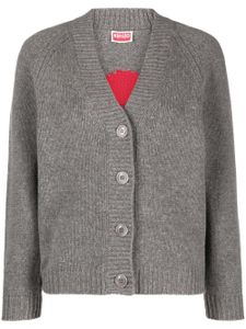 Kenzo cardigan Target en maille intarsia - Gris