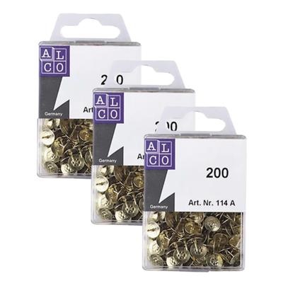 Prikbord punaises - set 600x stuks - goud - metaal - kantoor artikelen - platte kop