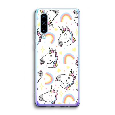 Rainbow Unicorn: Huawei P30 Transparant Hoesje