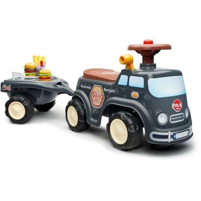 FALK - Food Truck Carrier - stoel die open kan, stuur met claxon, aanhanger en accessoires