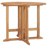Tuintafel inklapbaar Ø 90x75 cm massief teakhout - thumbnail