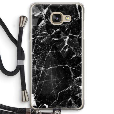 Zwart Marmer 2: Samsung Galaxy A5 (2016) Transparant Hoesje met koord