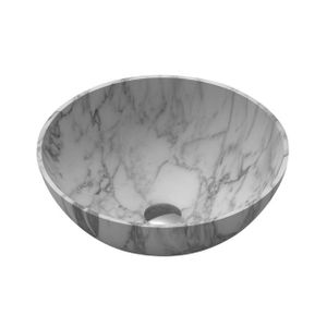 Saniclass Java Marble Waskom - 42x42x15cm - rond - marmer - wit WD38500N