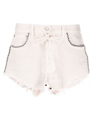 Alanui short en jean à bords francs - Tons neutres