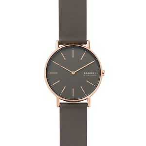 Horlogeband Skagen SKW2794 Leder Antracietgrijs 18mm