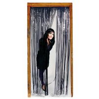 Folie deurgordijn zwarte versiering 200 cm - thumbnail