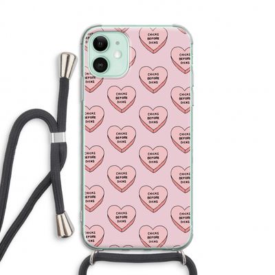 Chicks before dicks: iPhone 11 Transparant Hoesje met koord
