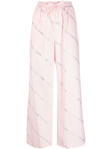 ROTATE BIRGER CHRISTENSEN pantalon en coton à motif monogrammé - Rose