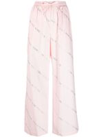 ROTATE BIRGER CHRISTENSEN pantalon en coton à motif monogrammé - Rose