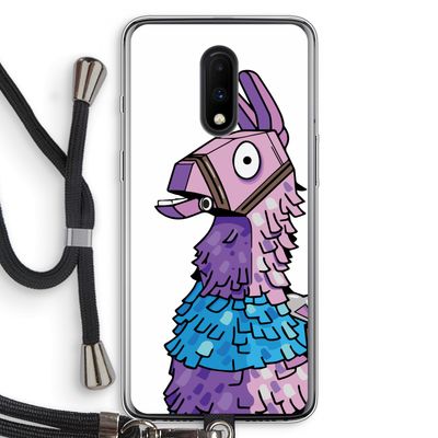 Lama: OnePlus 7 Transparant Hoesje met koord