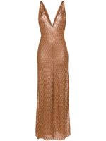 Missoni robe longue en crochet - Or