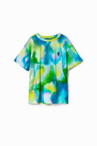 T-shirt met aquarelprint en tekst - MATERIAL FINISHES - 11/12