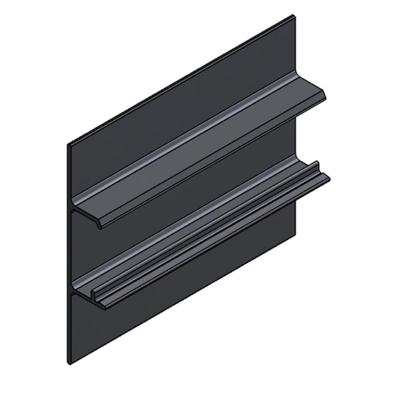 F140B/2000-Klikkap aluminium zwart 2000mm, verhoogd