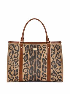 Dolce & Gabbana sac cabas Crespo à imprimé léopard - Marron