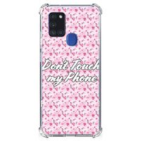 Samsung Galaxy A21s Anti Shock Case Flowers Pink DTMP - thumbnail
