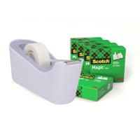 Plakbandhouder scotch c18 lavendel + 6rol tape