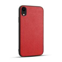 Voor iPhone XR Litchi PU lederen anti-Falling TPU beschermhoes (rood)