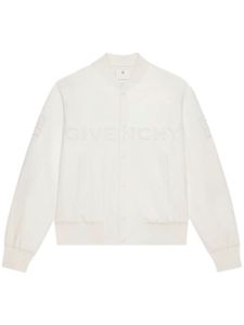 Givenchy veste bomber en cuir à logo brodé - Blanc