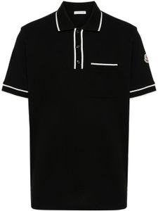 Moncler polo à patch logo - Noir