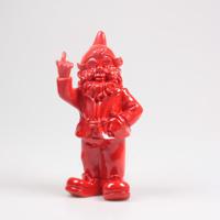 Stoobz Polystone Beeld Kabouter F*ck You Rood 16x12x32cm - thumbnail