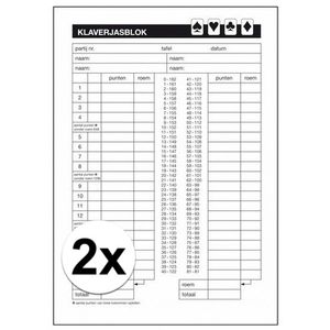 2x Klaverjassen scoreblok A5