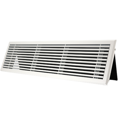Wandrooster Met Volumeregelaar T.b.v. 600 X 100mm - Staal - Wit Ral9003