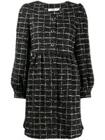 b+ab robe courte en tweed à carreaux - Noir