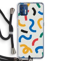 Illustratieve pop 2: Motorola Moto G9 Plus Transparant Hoesje met koord