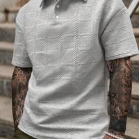 Bon&Bon Homme Heren Poloshirt - Grijs Casual Shirt met Textuur Grijs / L