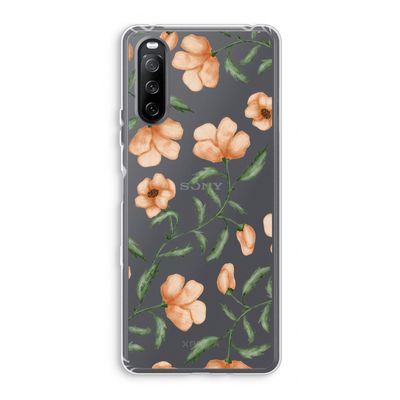 Peachy flowers: Sony Xperia 10 III Transparant Hoesje