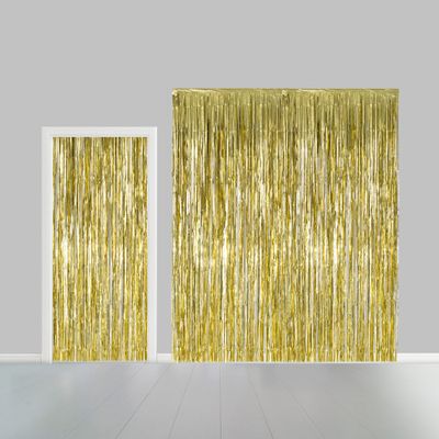 Deur deco gordijn goud