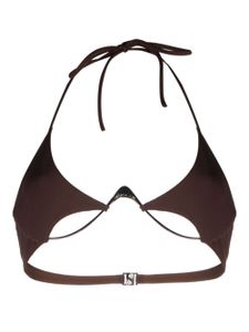 Mugler haut de bikini à dos-nu - Marron