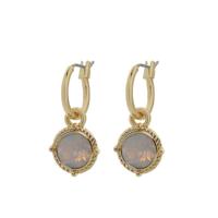 Biba Hang Oorbellen Goud met Swarovski Steentje Lt. Grey Opal