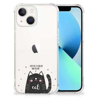 iPhone 13 Stevig | Bumper Hoesje | Cat Good Day