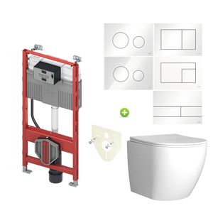 TECE Profil Toiletset set62 Mudo Randloos Glans Wit met TECE Drukplaat