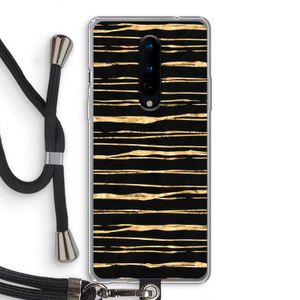 Gouden strepen: OnePlus 8 Transparant Hoesje met koord