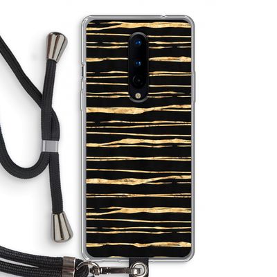 Gouden strepen: OnePlus 8 Transparant Hoesje met koord